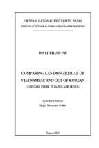 Comparing len dong ritual of vietnamese and gut of korean (the case study in hanoi and seoul)