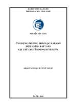 ứng dụng phương pháp lọc kalman hiệu chỉnh bài toán vật thể chuyển động dưới nước