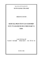 đánh giá, phân tích và so sánh hiệu suất của hai bộ mã hoá video h.265 hevc và h.264 avc