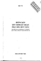 Hướng dẫn quy trình phục hồi chức năng