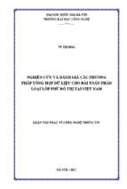 Nghiên cứu và đánh giá các phương pháp tổng hợp dữ liệu cho bài toán phân loại lớp phủ đô thị tại việt nam