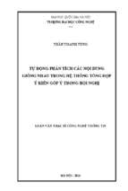 Tự động phân tích các nội dung giống nhau trong hệ thống tổng hợp ý kiến góp ý trong hội nghị