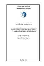 Giải pháp tích hợp dịch vụ nghiệp vụ ngân hàng theo mô hình soa