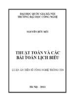 Luận án tiến sĩ công nghệ thông tin thuật toán và các bài toán lịch biểu