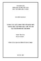 Tương tác giữa sinh viên với sinh viên trong học tập theo học chế tín chỉ tại thành phố hồ chí minh tt