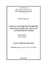 Tương tác giữa sinh viên với sinh viên trong học tập theo học chế tín chỉ tại thành phố Hồ Chí Minh