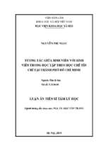 Tương tác giữa sinh viên với sinh viên trong học tập theo học chế tín chỉ tại thành phố hồ chí minh