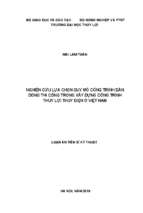 Nghiên cứu lựa chọn quy mô công trình dẫn dòng thi công trong xây dựng công trình thủy lợi thủy điện ở việt nam