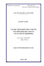 Các đặc trưng đốt nóng cảm ứng của chất lỏng hạt nano từ và các yếu tố ảnh hưởng