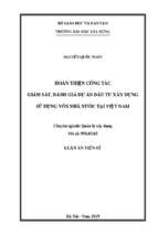 Hoàn thiện công tác giám sát, đánh giá dự án đầu tư xây dựng sử dụng vốn nhà nước tại việt nam