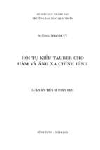 Hội tụ kiểu tauber cho hàm và ánh xạ chỉnh hình