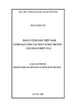 đảng cộng sản việt nam lãnh đạo công tác bảo vệ môi trường giai đoạn hiện nay