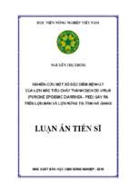 Nghiên cứu một số đặc điểm bệnh lý của lợn mắc bệnh tiêu chảy thành dịch do virus (porcine epidemic diarrhea   ped) gây ra trên lợn mán và lợn rừng tại tỉnh hà giang