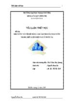 Nhà nước và vấn đề nâng cao vai trò của nhà nước trong điều kiện hiện nay ở nước ta