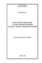 Quản lý chất lượng dạy học của giảng viên trường đại học ngoại ngữ   tin học thành phố hồ chí minh