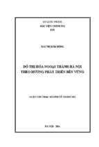 đô thị hóa ngoại thành hà nội theo hướng phát triển bền vững