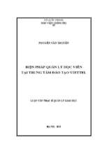 Biện pháp quản lý học viên tại trung tâm đào tạo viettel