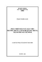 Phát triển đội ngũ giảng viên trường trung cấp nghề quang trung, thành phố hồ chí minh