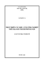 Phát triển các khu, cụm công nghiệp trên địa bàn thành phố hà nội