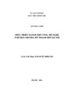 Phát triển ngành thủ công mỹ nghệ ở huyện chương mỹ thành phố hà nội