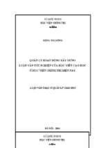 Quản lý hoạt động xây dựng luận văn tốt nghiệp của học viên cao học ở học viện chính trị hiện nay