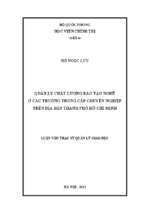 Quản lý chất lượng đào tạo nghề ở các trường trung cấp chuyên nghiệp trên địa bàn thành phố hồ chí minh