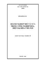 Doanh nghiệp nhỏ và vừa trong công nghiệp hóa, hiện đại hóa ở hà nội