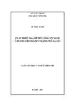 Phát triển ngành thủ công mỹ nghệ ở huyện chương mỹ thành phố hà nội