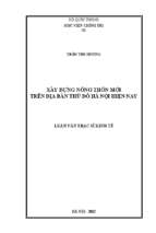 Xây dựng nông thôn mới trên địa bàn thủ đô hà nội hiện nay