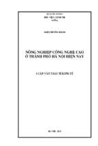 Nông nghiệp công nghệ cao ở thành phố hà nội hiện nay