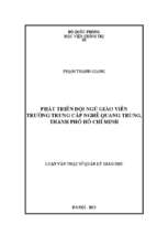 Phát triển đội ngũ giảng viên trường trung cấp nghề quang trung, thành phố hồ chí minh