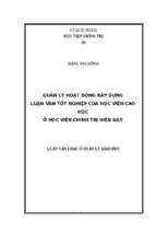 Quản lý hoạt động xây dựng luận văn tốt nghiệp của học viên cao học ở học viện chính trị hiện nay