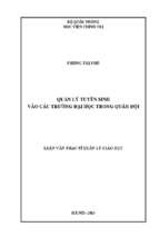 Quản lý tuyển sinh vào các trường đại học trong quân đội