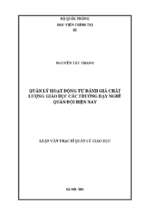 Quản lý hoạt động tự đánh giá chất lượng giáo dục các trường dạy nghề quân đội hiện nay