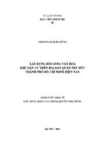 Xây dựng đời sống văn hoá khu dân cư trên địa bàn quận thủ đức, thành phố hồ chí minh hiện nay