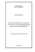 Quản lý hoạt động giáo dục chính trị tư tưởng cho cán bộ nhân viên bệnh viện trung ương quân đội 108 hiện nay