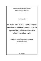 đề xuất một số bài tập vận động theo nhạc cho lứa tuổi 5 _ 6 tuổi tại trường mầm non hoa sen Vĩnh Yên - Vĩnh Phúc