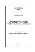 Nâng cao năng lực lãnh đạo sức chiến đấu của các chi bộ ấp ở huyện vĩnh lợi tỉnh bạc liêu hiện nay