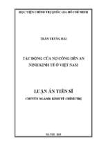Tác động của nợ công đến an ninh kinh tế ở việt nam