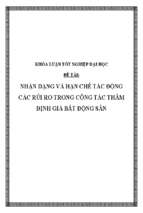 Kltnđh   nhận dạng và hạn chế rủi ro trong công tác thẩm định giá