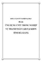 Kltnđh   ứng dụng cntt trong nghiệp vụ thanh toán lkb tại kbnn tỉnh hà giang