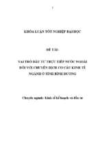 Kltnđh   vai trò đầu tư trực tiếp nước ngoài đối với chuyển dịch cơ cấu kinh tế ngành ở tỉnh bình dương