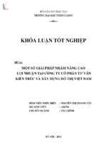 Kltnđh   một số giải pháp nhằm nâng cao lợi nhuận tại ctcp tư vấn kiến trúc và xây dựng đô thị tại việt nam 