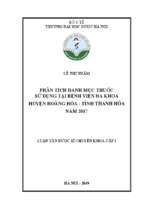 Phân tích danh mục thuốc sử dụng tại bệnh viện đa khoa huyện hoằng hóa   tỉnh thanh hóa năm 2017