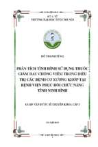 Phân tích tình hình sử dụng thuốc giảm đau chống viêm trong điều trị các bệnh cơ xương khớp tại bệnh viện phục hồi chức năng tỉnh ninh bình
