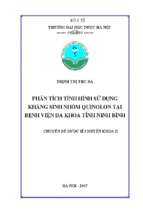 Phân tích tình hình sử dụng kháng sinh nhóm quinolon tại bệnh viện đa khoa tỉnh ninh bình