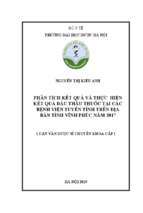 Phân tích kết quả và thực hiện kết quả đấu thầu thuốc tại các bệnh viện tuyến tỉnh trên địa bàn tỉnh vĩnh phúc năm 2017