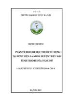 Phân tích danh mục thuốc sử dụng tại bệnh viện đa khoa huyện triệu sơn tỉnh thanh hóa năm 2017