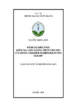 đánh giá khả năng kiểm tra chất lượng thuốcviên nén của trung tâm kiểm nghiệm hải dương năm 2017