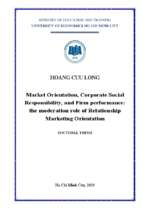 Market orientation, corporate social responsibility and firm performance the moderation role of relationship marketing orientation